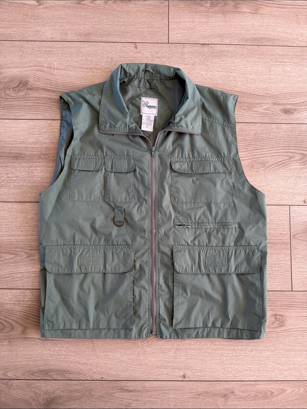 Haband Utility Vest Green Mens XL Outdoor Fishing Hunting Camping Travel Pockets